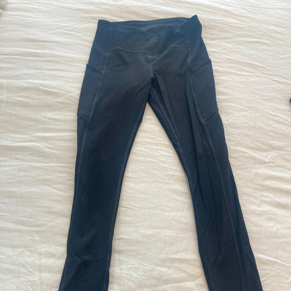 Lulu Lemon - black and silver leggings